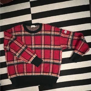 Moncler mohair plaid sweater